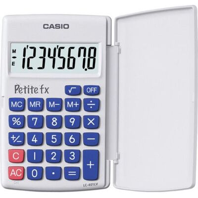 Calculatrice Casio Petite FX LC-401LV 4 fonctions Blanc - Publicité Calculatrice Casio Petite FX LC-401LV 4 fonctions Blanc - Publicité