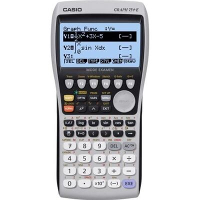 Calculatrice graphique - CASIO - Graph 75+E - Écran 8x21 rétro-éclairé - Mémoire flash 1 5 Mo - Écriture naturelle 2D Gris - Publicité Calculatrice graphique - CASIO - Graph 75+E - Écran 8x21 rétro-éclairé - Mémoire flash 1 5 Mo - Écriture naturelle 2D Gris - Publicité