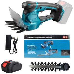 Taille-haie électrique 2 en 1 Prumya 2 500 coups a minute tondeuse à gazon ciseaux de jardinage pour batterie Makita a batterie Bleu - Publicité Taille-haie électrique 2 en 1 Prumya 2 500 coups a minute tondeuse à gazon ciseaux de jardinage pour batterie Makita a batterie Bleu - Publicité