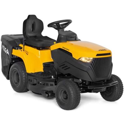 Tondeuse autoportée STIGA Estate 384 M - 414cc - 84cm - Bac 200L + Mulching Jaune - Publicité Tondeuse autoportée STIGA Estate 384 M - 414cc - 84cm - Bac 200L + Mulching Jaune - Publicité
