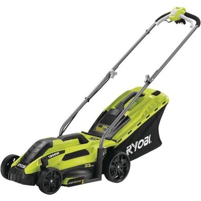 RYOBI - Tondeuse 1300 W - Ø coupe 33 cm - ramassage et mulching - RLM13E33S Vert - Publicité RYOBI - Tondeuse 1300 W - Ø coupe 33 cm - ramassage et mulching - RLM13E33S Vert - Publicité