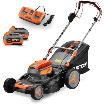 FUXTEC Tondeuse à Gazon Batterie Autotractée 40V (2x20V) 46 cm – Mulching Éjection Latérale 2 Batteries Li-Ion 4Ah – FX-E2RM46 Gris - Publicité FUXTEC Tondeuse à Gazon Batterie Autotractée 40V (2x20V) 46 cm – Mulching Éjection Latérale 2 Batteries Li-Ion 4Ah – FX-E2RM46 Gris - Publicité