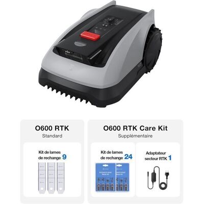ECOVACS Goat O600 RTK Care Kit Robot Tondeuse sans Fil 600 m2 Navigation RTK+Vision Gris - Publicité ECOVACS Goat O600 RTK Care Kit Robot Tondeuse sans Fil 600 m2 Navigation RTK+Vision Gris - Publicité