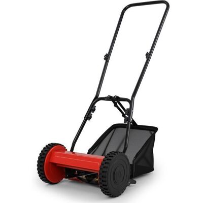 Tondeuse à Gazon Manuelle COSTWAY Largeur de Coupe 30cm Hauteur de Coupe de 15 à 40MM Bac 185L 2 Roues Antidérapantes Rouge - Publicité Tondeuse à Gazon Manuelle COSTWAY Largeur de Coupe 30cm Hauteur de Coupe de 15 à 40MM Bac 185L 2 Roues Antidérapantes Rouge - Publicité