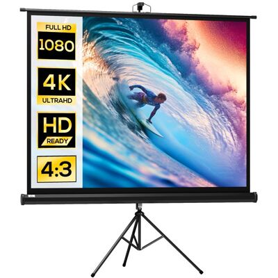 Écran de projection - HOMCOM - écran 4K HD 4:3 - support trépied - hauteur réglable - 131x92x203cm - Blanc et noir Noir - Publicité Écran de projection - HOMCOM - écran 4K HD 4:3 - support trépied - hauteur réglable - 131x92x203cm - Blanc et noir Noir - Publicité