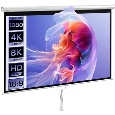 Écran de projection - HOMCOM - 100 pouces home cinéma 16:9 4K HD mural plafond - métal - 2368 x 8 x 158 cm - blanc Blanc - Publicité Écran de projection - HOMCOM - 100 pouces home cinéma 16:9 4K HD mural plafond - métal - 2368 x 8 x 158 cm - blanc Blanc - Publicité