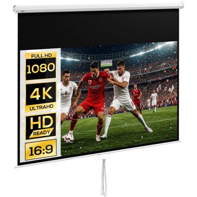 Écran de projection - HOMCOM - 120 pouces home cinéma 16:9 4K HD mural plafond - acier - 283x8x192cm - blanc Blanc - Publicité Écran de projection - HOMCOM - 120 pouces home cinéma 16:9 4K HD mural plafond - acier - 283x8x192cm - blanc Blanc - Publicité