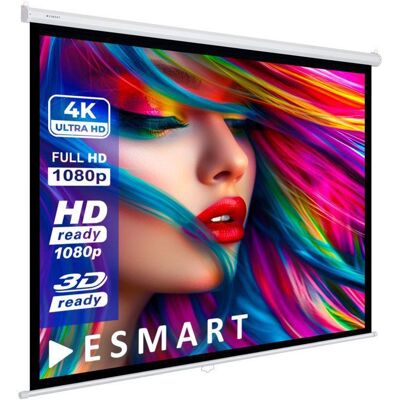 ESMART Economy EXR Toile store enrouleur 240 x 240 cm (134) Format 1:1 Écran de projecteur home cinéma écran Rollo LCD LED - Publicité ESMART Economy EXR Toile store enrouleur 240 x 240 cm (134) Format 1:1 Écran de projecteur home cinéma écran Rollo LCD LED - Publicité
