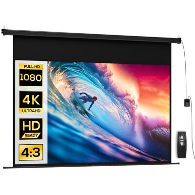 Écran vidéoprojecteur - HOMCOM - 100 Pouces - 16:9 4K HD - montage mural ou plafond - panneau de commande et télécommande Noir - Publicité Écran vidéoprojecteur - HOMCOM - 100 Pouces - 16:9 4K HD - montage mural ou plafond - panneau de commande et télécommande Noir - Publicité