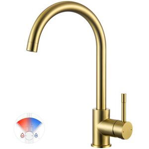 Mitigeur de cuisine - CECIPA MAX - CECIPA MAX - Doré brossé - Bec pivotant 360° - Inox 304 économie 40% Jaune - Publicité Mitigeur de cuisine - CECIPA MAX - CECIPA MAX - Doré brossé - Bec pivotant 360° - Inox 304 économie 40% Jaune - Publicité