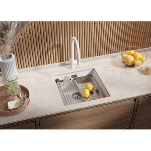 PRIMAGRAN Évier Sous-Plan en Granit Blanc 46x47 cm Évier 1 Bac + Kit de Vidage Évier au meuble 50cm - Prague 50 Level Blanc - Publicité PRIMAGRAN Évier Sous-Plan en Granit Blanc 46x47 cm Évier 1 Bac + Kit de Vidage Évier au meuble 50cm - Prague 50 Level Blanc - Publicité