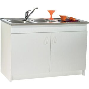 NEOVA Meuble sous-évier 2 portes mélaminé blanc 80x60 Blanc - Publicité NEOVA Meuble sous-évier 2 portes mélaminé blanc 80x60 Blanc - Publicité