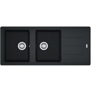 Franke Basis évier Fraganit - BFG 621 - Dimensions : 1160 x 500mm - Coloris : Onyx - 2 cuves - 1 égouttoir - 462204 Noir - Publicité Franke Basis évier Fraganit - BFG 621 - Dimensions : 1160 x 500mm - Coloris : Onyx - 2 cuves - 1 égouttoir - 462204 Noir - Publicité