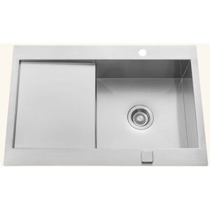 SANS MARQUE Évier inox lisse RIKAS 1 bac 1 petit égouttoir Gris - Publicité SANS MARQUE Évier inox lisse RIKAS 1 bac 1 petit égouttoir Gris - Publicité