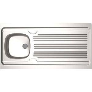 MODERNA Évier à poser Lavelli inox 18/10 lisse 1 cuve 1 égouttoir - 1200x600mm Blanc - Publicité MODERNA Évier à poser Lavelli inox 18/10 lisse 1 cuve 1 égouttoir - 1200x600mm Blanc - Publicité