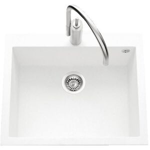 Évier granit blanc Luisina QUADRILLE 1 bac 610x500 Blanc - Publicité Évier granit blanc Luisina QUADRILLE 1 bac 610x500 Blanc - Publicité