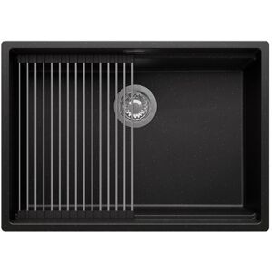 PRIMAGRAN Evier Sous Plan Noir Métallisé 66x47cm Evier en Granit 1 bac + Kit de Vidage + Accessoires Évier au meuble 70cm Noir - Publicité PRIMAGRAN Evier Sous Plan Noir Métallisé 66x47cm Evier en Granit 1 bac + Kit de Vidage + Accessoires Évier au meuble 70cm Noir - Publicité