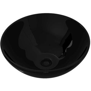 VIDAXL 31487&Bassin dévier rond céramique Noir pour salle de bain - Évier Bac à Laver - Noir - Publicité VIDAXL 31487&Bassin dévier rond céramique Noir pour salle de bain - Évier Bac à Laver - Noir - Publicité