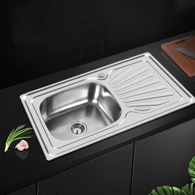 Auralum Évier Cuisine 1 Bac Haute Qualité Anti-rouille pour Cuisine avec Égouttoire - Publicité Auralum Évier Cuisine 1 Bac Haute Qualité Anti-rouille pour Cuisine avec Égouttoire - Publicité