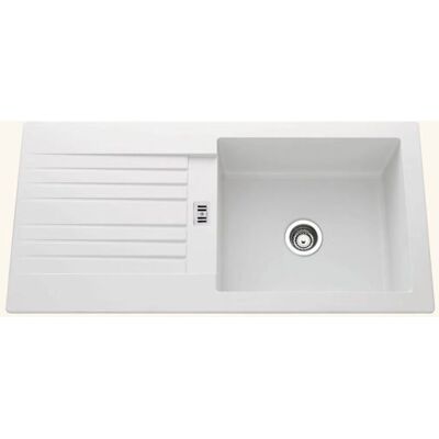 SANS MARQUE Évier résine blanc PLUTON 1 grand bac 1 égouttoir 500x1000 Blanc - Publicité SANS MARQUE Évier résine blanc PLUTON 1 grand bac 1 égouttoir 500x1000 Blanc - Publicité
