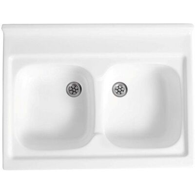 POLIMAT Évier de cuisine 60x80 cm 2 bacs + SIPHON OFFERT Blanc - Publicité POLIMAT Évier de cuisine 60x80 cm 2 bacs + SIPHON OFFERT Blanc - Publicité