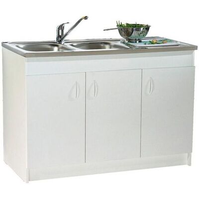NEOVA Meuble sous évier SimNF 3 portes 1200 mm Néova Blanc - Publicité NEOVA Meuble sous évier SimNF 3 portes 1200 mm Néova Blanc - Publicité