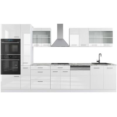 Vicco - R-Line - 350 cm - Blanc Brillant - Meuble de cuisine - Publicité Vicco - R-Line - 350 cm - Blanc Brillant - Meuble de cuisine - Publicité