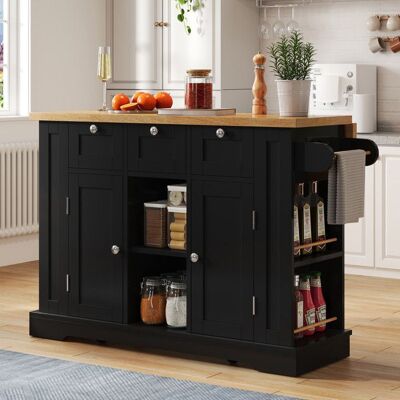 Generic Buffet bas 132x40(70)x87 cm avec plateau rabattable et prise intégrée Buffet de cuisine avec roulettes Buffet salon en noir Noir - Publicité Generic Buffet bas 132x40(70)x87 cm avec plateau rabattable et prise intégrée Buffet de cuisine avec roulettes Buffet salon en noir Noir - Publicité