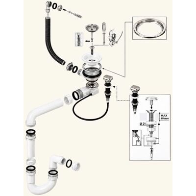 SANS MARQUE Vidage automatique gain de place 1 bac CUIPD013 pour évier granit - Siphon gain de place - Publicité SANS MARQUE Vidage automatique gain de place 1 bac CUIPD013 pour évier granit - Siphon gain de place - Publicité