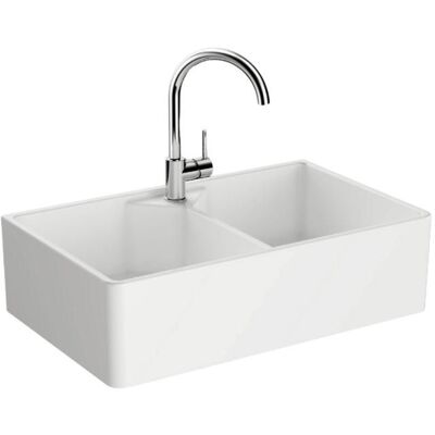 Evier timbre doffice 2 bac à poser VITRA Belfast Blanc Blanc - Publicité Evier timbre doffice 2 bac à poser VITRA Belfast Blanc Blanc - Publicité