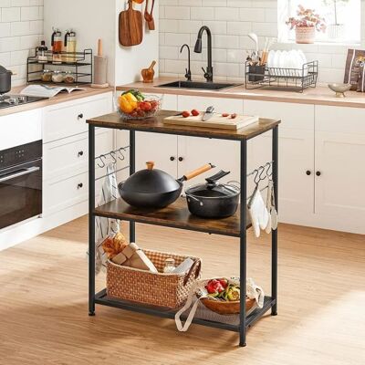 Desserte de cuisine VASAGLE - Support four micro-ondes - 80 x 40 x 90 cm - Style industriel Marron - Publicité Desserte de cuisine VASAGLE - Support four micro-ondes - 80 x 40 x 90 cm - Style industriel Marron - Publicité