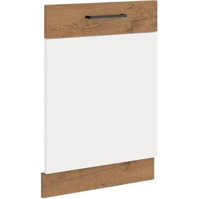 ROCK - Facade lave vaisse + plinthe - Mélaminé chêne Lancelot et Blanc brillant - 60 cm - Plan de travail non inclus Blanc - Publicité ROCK - Facade lave vaisse + plinthe - Mélaminé chêne Lancelot et Blanc brillant - 60 cm - Plan de travail non inclus Blanc - Publicité