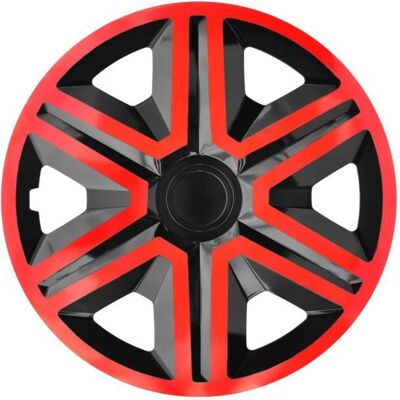 Enjoliveurs 14 NRM Action Double couleur rouge/noir 4 pcs. Rouge - Publicité Enjoliveurs 14 NRM Action Double couleur rouge/noir 4 pcs. Rouge - Publicité