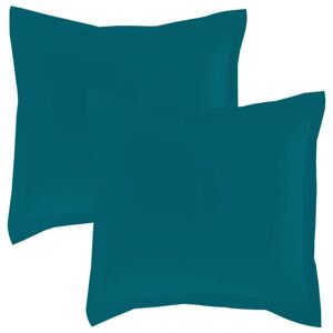 ALPES BLANC - Lot de 2 taies doreillers Percale de Coton 80 fils/cm² 65x65 cm Bleu Canard Bleu - Publicité ALPES BLANC - Lot de 2 taies doreillers Percale de Coton 80 fils/cm² 65x65 cm Bleu Canard Bleu - Publicité
