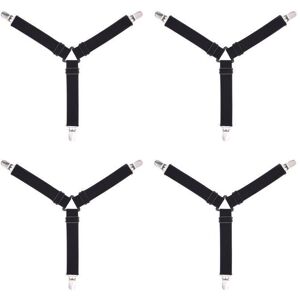 NOLALYA Lot de 4 Attaches Réglables pour Drap de Lit Sangles Elastiques Y Forme 3 Pinces-Clips pour Housse de Matelas Coussin de Canapé Noir - Publicité NOLALYA Lot de 4 Attaches Réglables pour Drap de Lit Sangles Elastiques Y Forme 3 Pinces-Clips pour Housse de Matelas Coussin de Canapé Noir - Publicité