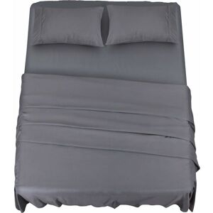 LIAIKI Polyester Microfibre Ensemble de Draps (4 pièces) - 1 Drap Housse 150x200cm 1 Drap Plat 228x259cm et 2 Taies doreiller 50x75cm Gris - Publicité LIAIKI Polyester Microfibre Ensemble de Draps (4 pièces) - 1 Drap Housse 150x200cm 1 Drap Plat 228x259cm et 2 Taies doreiller 50x75cm Gris - Publicité