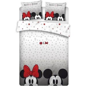 Parure de lit double - Disney - Minnie et Mickey - 220x240 cm - Polyester - Lavable en machine Gris - Publicité Parure de lit double - Disney - Minnie et Mickey - 220x240 cm - Polyester - Lavable en machine Gris - Publicité