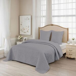 ALPES BLANC - Couvre lit matelassé gris 230x250 + taies - Enveloppe percale coton 85 fils élégant et confortable pour lit double Gris - Publicité ALPES BLANC - Couvre lit matelassé gris 230x250 + taies - Enveloppe percale coton 85 fils élégant et confortable pour lit double Gris - Publicité