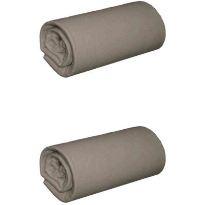 Terre de Nuit - Drap housse 70x200 Jersey Taupe - Fitted sheet - Publicité Terre de Nuit - Drap housse 70x200 Jersey Taupe - Fitted sheet - Publicité