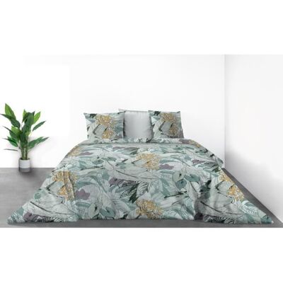 LES ATELIERS DU LINGE Parure de lit - Zelia - 220x240 cm - 100% Coton Bio - 3 pièces - Lavable à 40° Vert - Publicité LES ATELIERS DU LINGE Parure de lit - Zelia - 220x240 cm - 100% Coton Bio - 3 pièces - Lavable à 40° Vert - Publicité