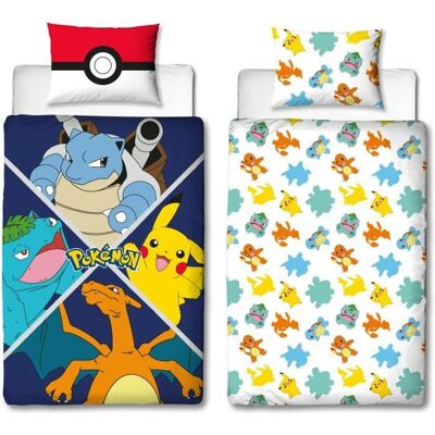 Parure de lit - POKEMON - Starter Evolution II - Microfibre - 1 housse de couette 140 x 200 cm + 1 taie 63 x 63 cm Bleu - Publicité Parure de lit - POKEMON - Starter Evolution II - Microfibre - 1 housse de couette 140 x 200 cm + 1 taie 63 x 63 cm Bleu - Publicité