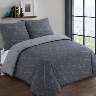 Vision - Hugo - Anthracite - 220x240 cm - Duvet Cover - Publicité Vision - Hugo - Anthracite - 220x240 cm - Duvet Cover - Publicité
