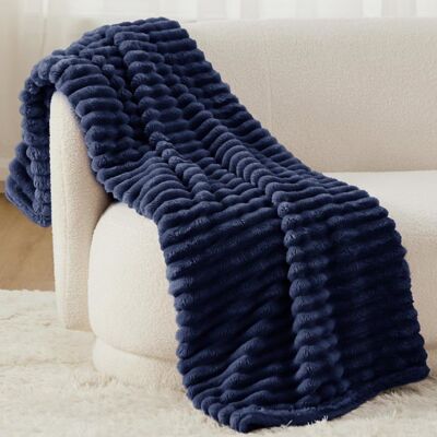 Bedsure Velours Côtelé Fleece - Plaid Chaud pour Chambre & Salon - Style Cocooning - Bleu Parade - 270x230cm Bleu - Publicité Bedsure Velours Côtelé Fleece - Plaid Chaud pour Chambre & Salon - Style Cocooning - Bleu Parade - 270x230cm Bleu - Publicité