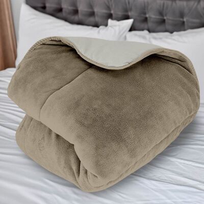 INTEMPOREL Couette doublée polaire microfibre 140x200 cm BICOLORE ivoire et sable par Soleil docre Beige - Publicité INTEMPOREL Couette doublée polaire microfibre 140x200 cm BICOLORE ivoire et sable par Soleil docre Beige - Publicité