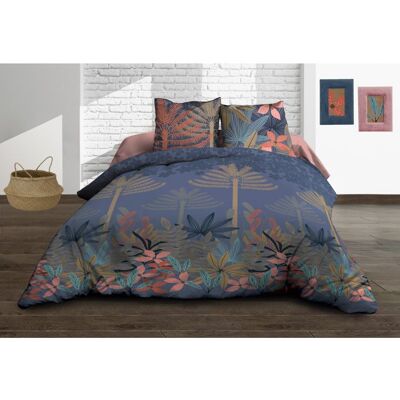 LE LINGE DE JULES Housse de couette 220x240 + 2 taies - Pur coton 57 fils - Maupiti Bleu - Publicité LE LINGE DE JULES Housse de couette 220x240 + 2 taies - Pur coton 57 fils - Maupiti Bleu - Publicité