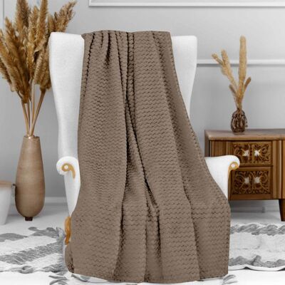 SOLEIL D'OCRE Plaid microfibre 120x160 cm COCOONING taupe par Soleil dOcre Beige - Publicité SOLEIL D'OCRE Plaid microfibre 120x160 cm COCOONING taupe par Soleil dOcre Beige - Publicité