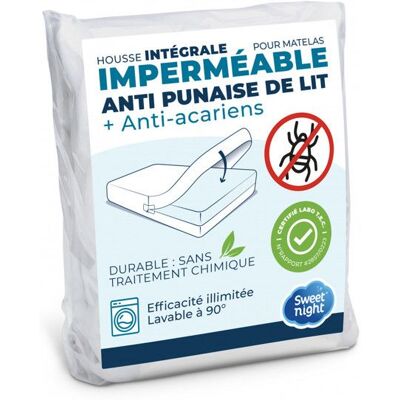 SWEET NIGHT Housse intégrale matelas imperméable 90x200x30 cm Anti-Punaise de lit et Anti-acariens Rénove matelas Blanc - Publicité SWEET NIGHT Housse intégrale matelas imperméable 90x200x30 cm Anti-Punaise de lit et Anti-acariens Rénove matelas Blanc - Publicité