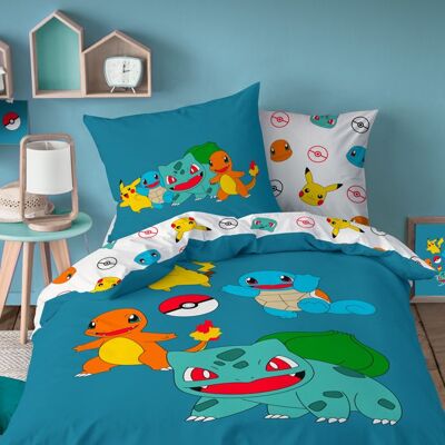 Pokemon Parure de lit enfant 100% Coton - POKÉMON POWER - Bleu - 140x200+63x63cm Bleu - Publicité Pokemon Parure de lit enfant 100% Coton - POKÉMON POWER - Bleu - 140x200+63x63cm Bleu - Publicité