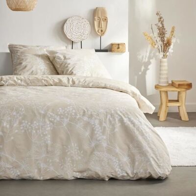 Parure de lit - TODAY - Sunshine - 0.2 imprimé floral - 2 personnes - 220 x 240 cm - 100% Coton 57 fils Beige - Publicité Parure de lit - TODAY - Sunshine - 0.2 imprimé floral - 2 personnes - 220 x 240 cm - 100% Coton 57 fils Beige - Publicité