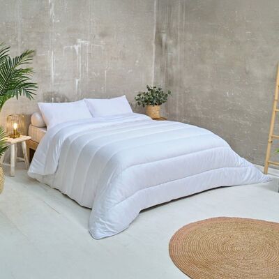 Couette Tempérée Cocooning 140x200cm pour Lit 90x190 - Enveloppe Ultra Douce Édredon 350g/m² Fabriqué en France - Blanc - BLEU CALIN Blanc - Publicité Couette Tempérée Cocooning 140x200cm pour Lit 90x190 - Enveloppe Ultra Douce Édredon 350g/m² Fabriqué en France - Blanc - BLEU CALIN Blanc - Publicité